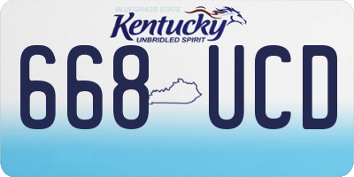 KY license plate 668UCD
