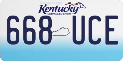 KY license plate 668UCE