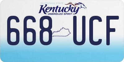 KY license plate 668UCF