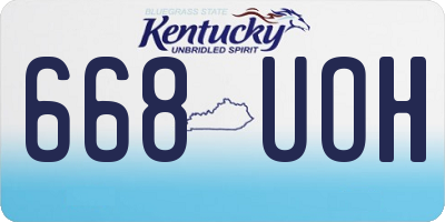 KY license plate 668UOH