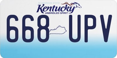 KY license plate 668UPV