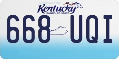 KY license plate 668UQI