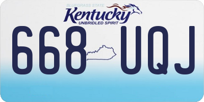 KY license plate 668UQJ