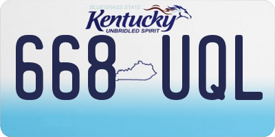 KY license plate 668UQL