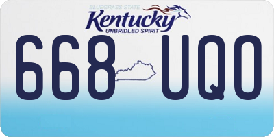 KY license plate 668UQO