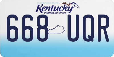 KY license plate 668UQR
