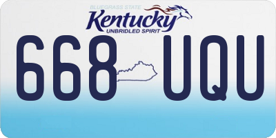 KY license plate 668UQU