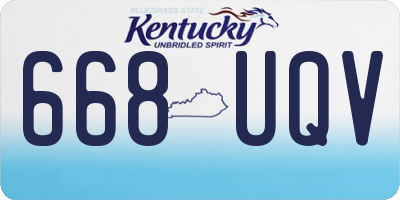KY license plate 668UQV