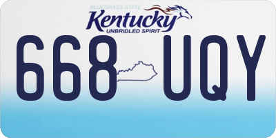KY license plate 668UQY