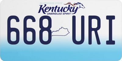 KY license plate 668URI