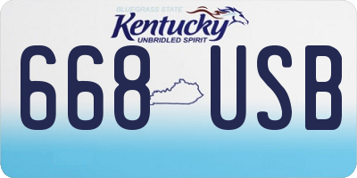 KY license plate 668USB
