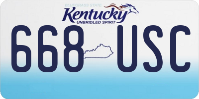 KY license plate 668USC