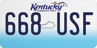 KY license plate 668USF