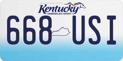 KY license plate 668USI