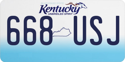 KY license plate 668USJ