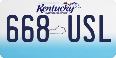 KY license plate 668USL