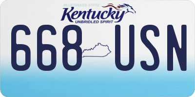 KY license plate 668USN