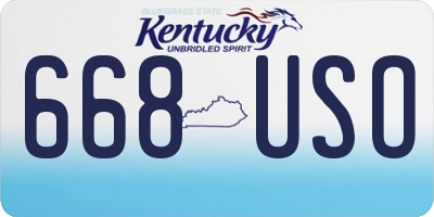 KY license plate 668USO