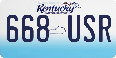 KY license plate 668USR