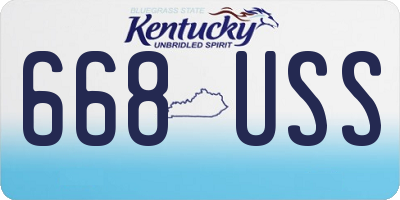 KY license plate 668USS
