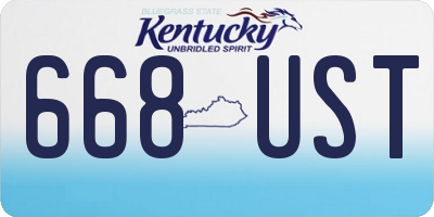 KY license plate 668UST