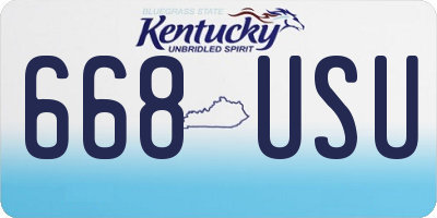 KY license plate 668USU