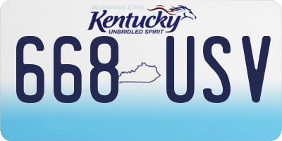 KY license plate 668USV