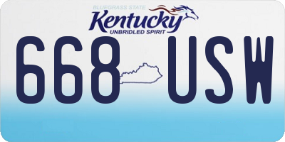 KY license plate 668USW