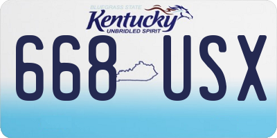 KY license plate 668USX