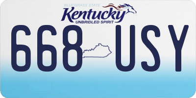 KY license plate 668USY