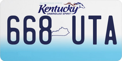 KY license plate 668UTA