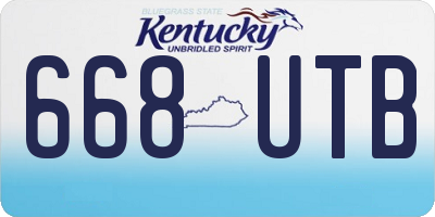 KY license plate 668UTB