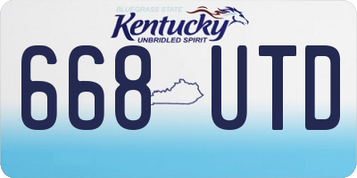 KY license plate 668UTD