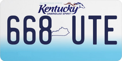 KY license plate 668UTE