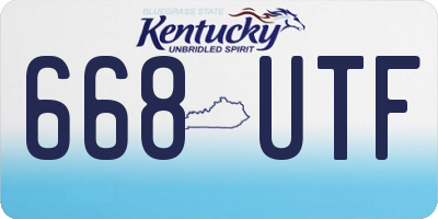 KY license plate 668UTF