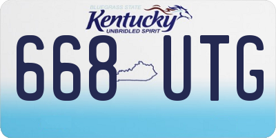KY license plate 668UTG