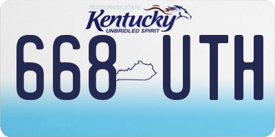KY license plate 668UTH