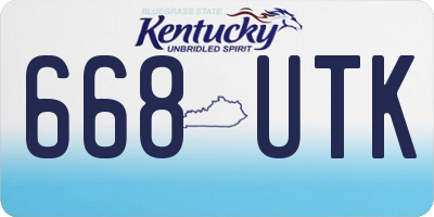 KY license plate 668UTK