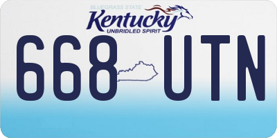 KY license plate 668UTN