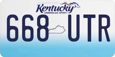KY license plate 668UTR