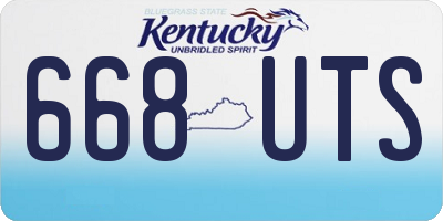 KY license plate 668UTS