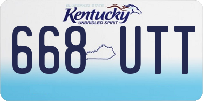 KY license plate 668UTT