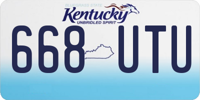 KY license plate 668UTU