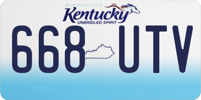 KY license plate 668UTV