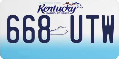 KY license plate 668UTW