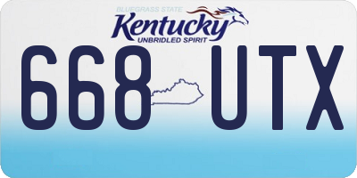 KY license plate 668UTX