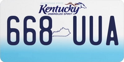 KY license plate 668UUA