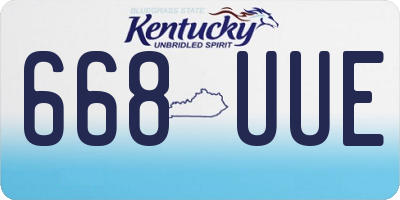 KY license plate 668UUE