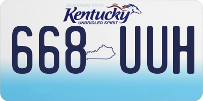 KY license plate 668UUH