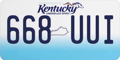 KY license plate 668UUI